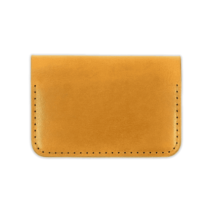 Gold leather folded card holder wallet