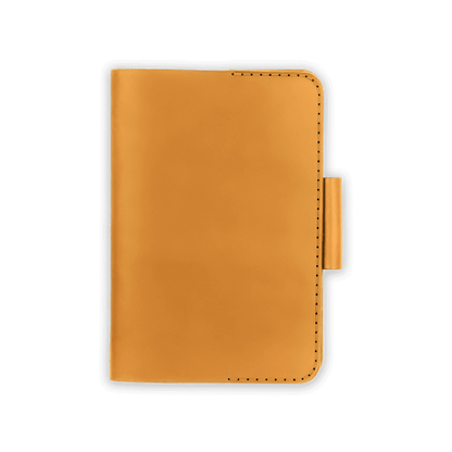 Gold leather golf scorecard holder 
