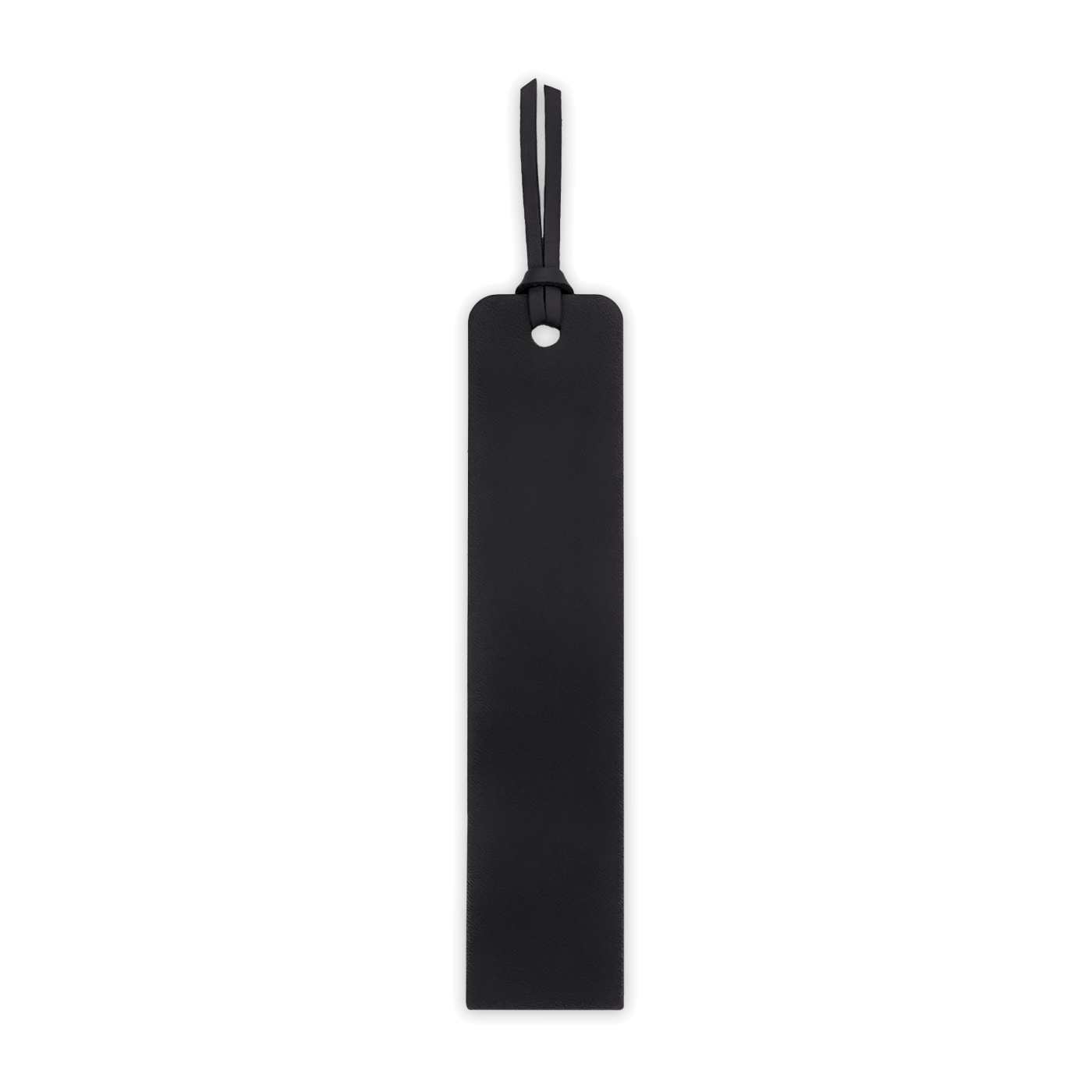 Black rectangular object with a strap on a white background