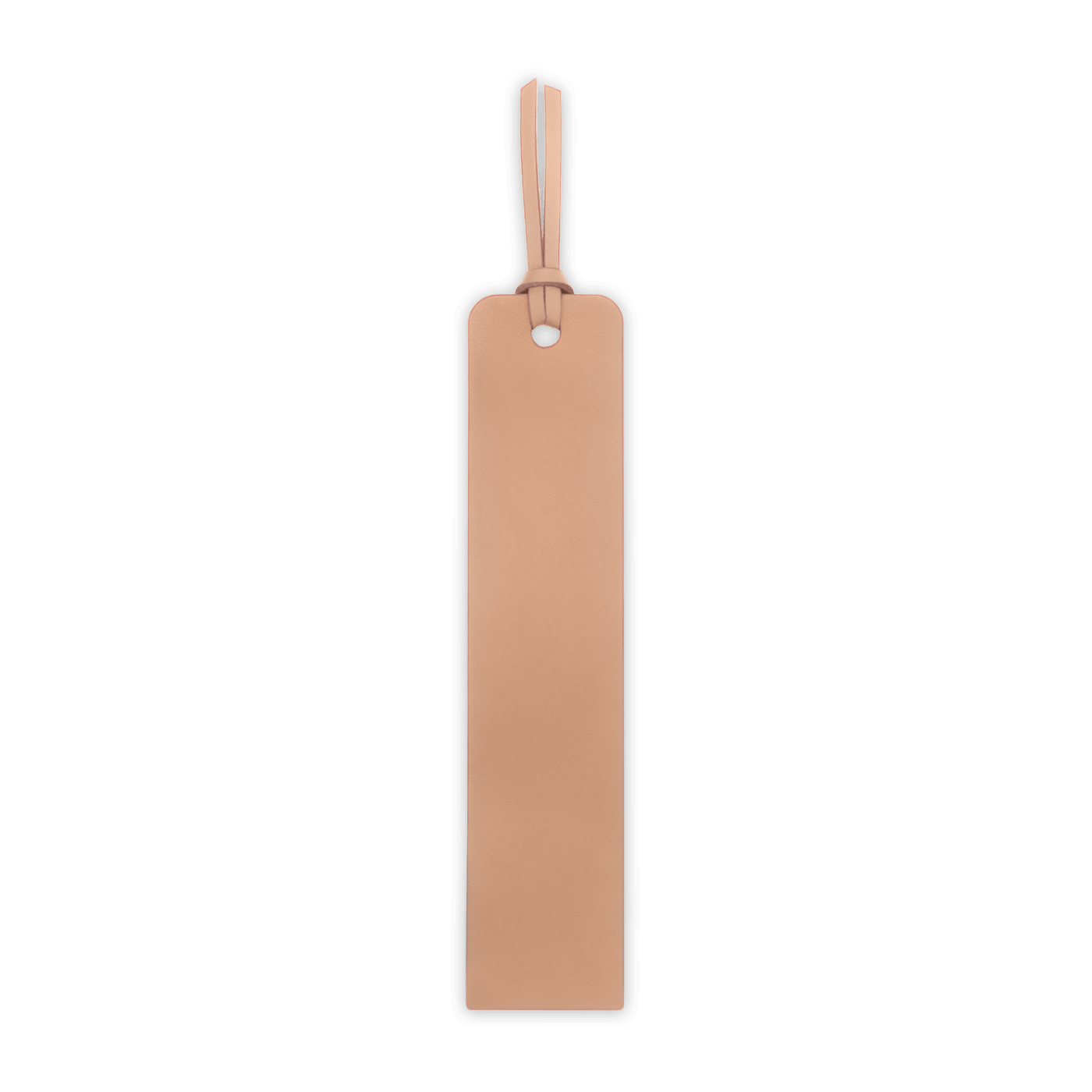 Natural color leather rectangular tag on a black background