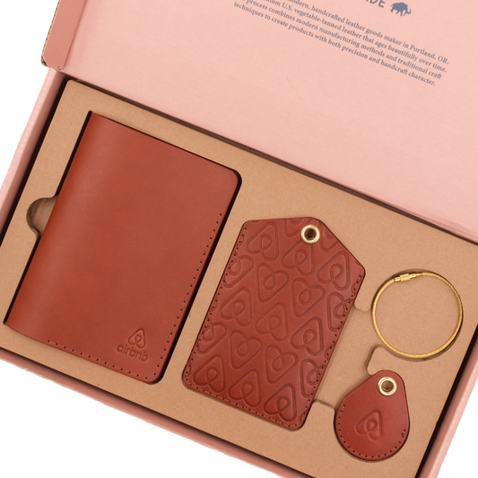 Travel Kit 2 including our Passport Cover, Executive Luggage Tag, and a AirTag Case